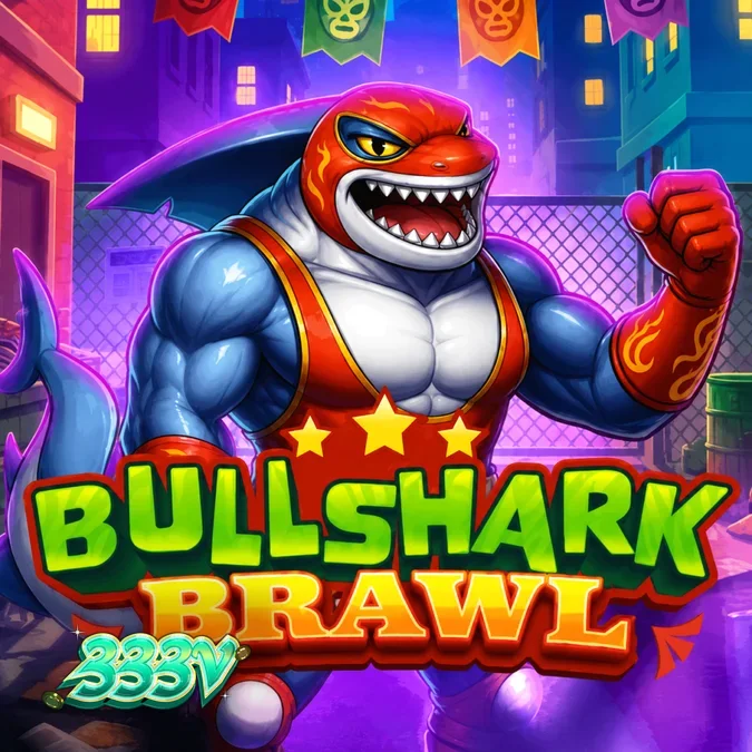 Tampilan visual slot Bullshark Brawl dengan tema hiu petarung